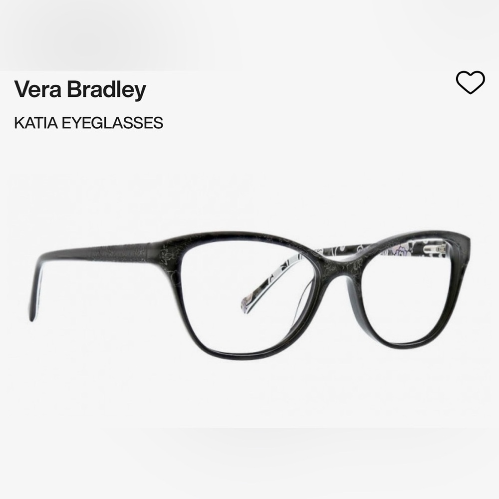 Vera Bradley Katia Eyeglass Frames Black with Holland Garden Pattern 52-16-140